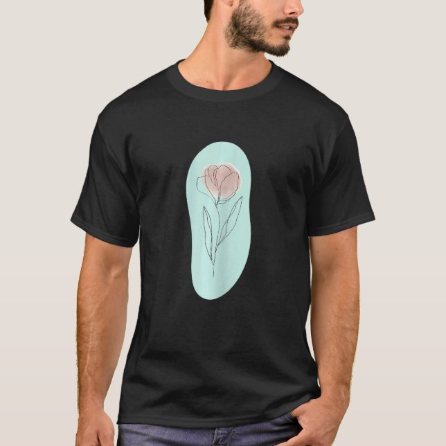 Camiseta Pasto de Linha da Flor Boho Minimalístico Boho Tul (Frente)