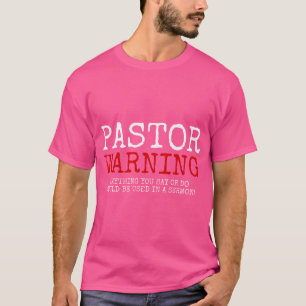 Camiseta Pastor Adverte Igreja Fé Religiosa Jesus Engraçado