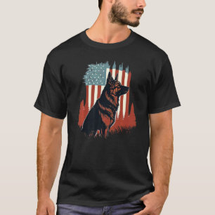 Camiseta Pastor Alemão Americano bandeira EUA