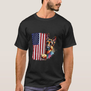 Camiseta Pastor Alemão Americano EUA Vintage Sable Securit