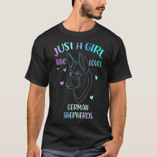 Camiseta Pastor Alemão Apenas Uma Menina Que Ama Pastor Ale
