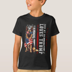 Camiseta Pastor Alemão Até o Meu Cachorro Ama Trump Diverti