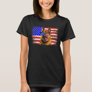 Camiseta Pastor Alemão Bandeira Americana EUA Incrível
