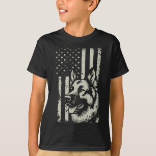 Camiseta Pastor alemão bandeira dos EUA patriótico quatro d