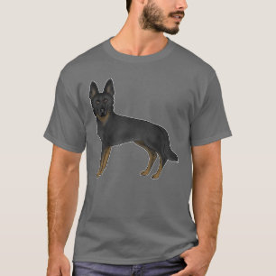 Camiseta Pastor Alemão Bi-Preto GSD Cachorro Fofo Cartoon