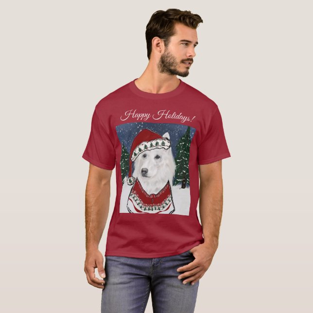 Camiseta Pastor Alemão Branco (Frente Completa)