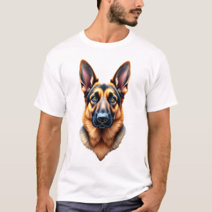 Camiseta Pastor Alemão Cachorro Filhote Fofo (1)