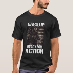 Camiseta Pastor Alemão Cachorro Preto Pai Patriótico Améric