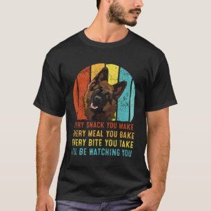 Camiseta Pastor Alemão Cada Lanche Que Você Faz Eu Estarei