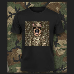 Camiseta Pastor Alemão Camuflado Militar