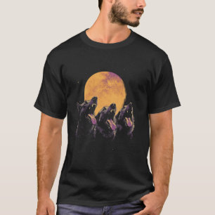 Camiseta Pastor Alemão Cão de Três Cabeças Uivando para a L