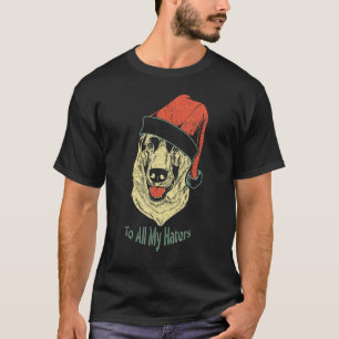 Camiseta Pastor Alemão Com Chapéu de Papai Noel Para Cachor