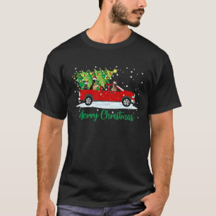 Camiseta Pastor Alemão de Santa Andando de Caminhão Vermelh