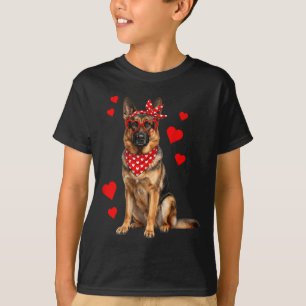 Camiseta Pastor Alemão Dia dos Namorados Coração Amante de