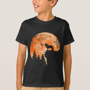 Camiseta Pastor Alemão E Silhueta De Cão Amante Da Lua