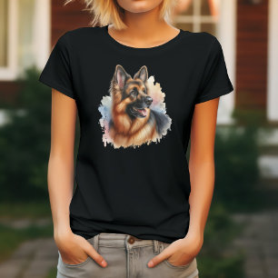 Camiseta Pastor Alemão em Aquarela