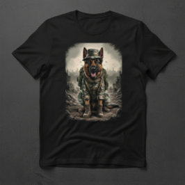 Camiseta Pastor Alemão em Farda de Soldado