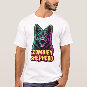 Camiseta Pastor Alemão GSD Ovelheiro Cão Zumbi Halloween Es