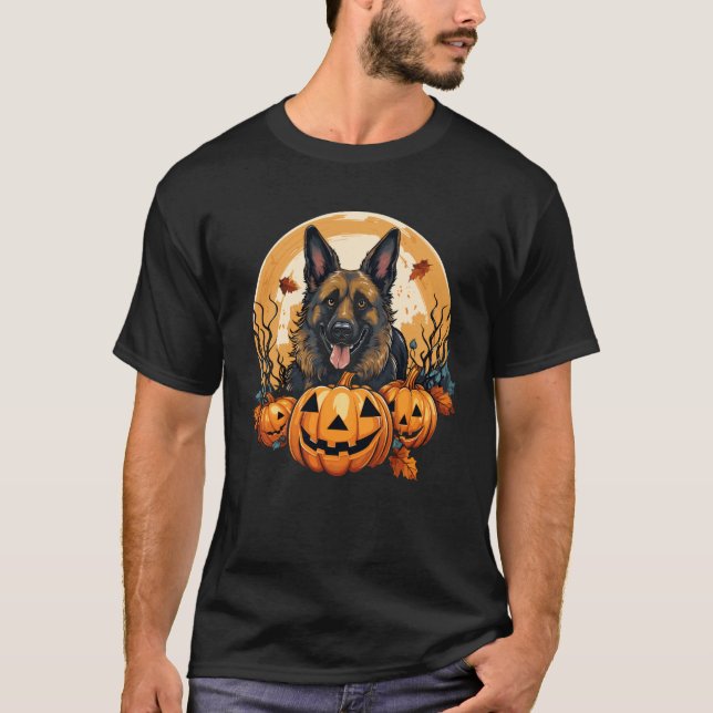 Camiseta Pastor Alemão Halloween (Frente)
