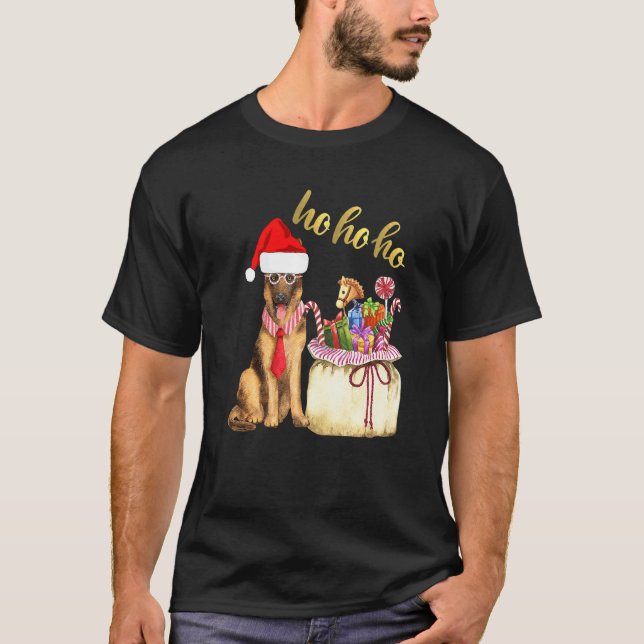 Camiseta Pastor Alemão Ho Ho Ho (Frente)