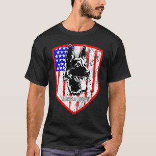 Camiseta Pastor Alemão Lenda Americana Vintage Bandeira AME