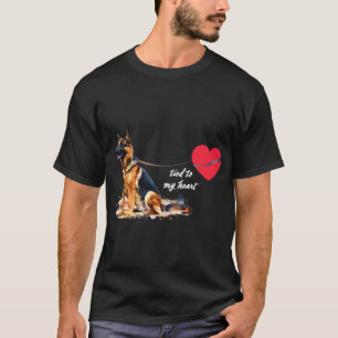 Camiseta Pastor Alemão Ligado ao Meu Coração
