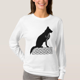 Camiseta Pastor Alemão Loki Nó de Marinheiro Preto 