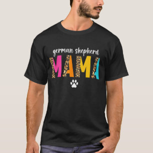 Camiseta Pastor Alemão Mamãe Cachorro Leopardo Dona Pastor