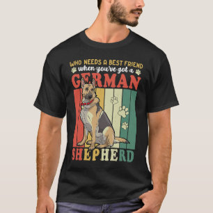 Camiseta Pastor Alemão Melhor Amigo Cão Retro Plus Size