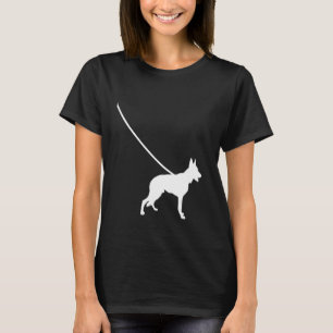 Camiseta Pastor Alemão na Coleira Cão GSD Mãe Pai Pet Cu