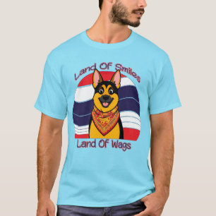 Camiseta Pastor Alemão Na Tailândia Terra De Sorrisos E Aba