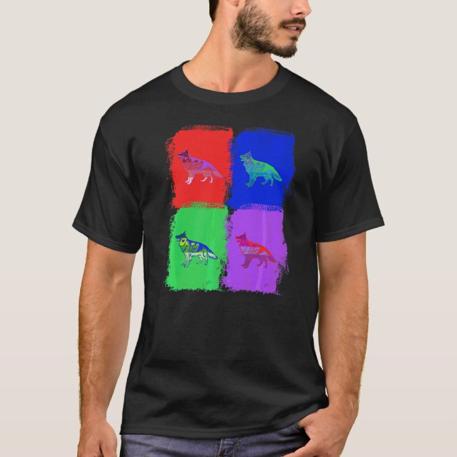 Camiseta Pastor Alemão Pastor Alemão Pop (Frente)
