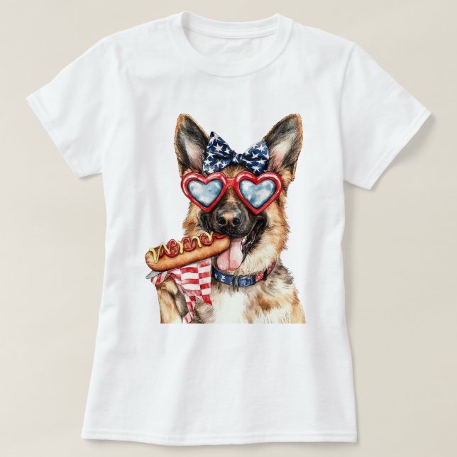 Camiseta Pastor Alemão Patriota (Frente do Design)