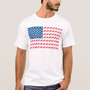 Camiseta Pastor-Alemão Patriótico Bandeira dos EUA