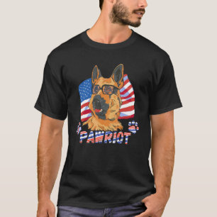 Camiseta Pastor Alemão Patriótico da Bandeira Americana 4 d