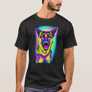 Camiseta Pastor Alemão Pop Art Premium