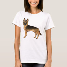 Pastor Alemão Preto e Dourado Cachorro de Desenho 