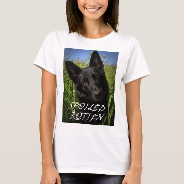Camiseta pastor alemão preto mimado (Frente)