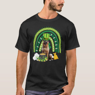 Camiseta Pastor Alemão Shamrock St Patricks Day Arco-íris G