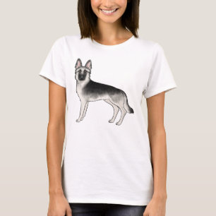 Camiseta Pastor Alemão Silver Sable Cachorro de Desenho Ani