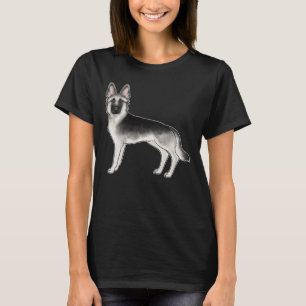 Camiseta Pastor Alemão Silver Sable Cachorro de Desenho Ani