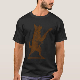 Camiseta Pastor Alemão Tocando Guitarra Mãe de Cachorro Roc