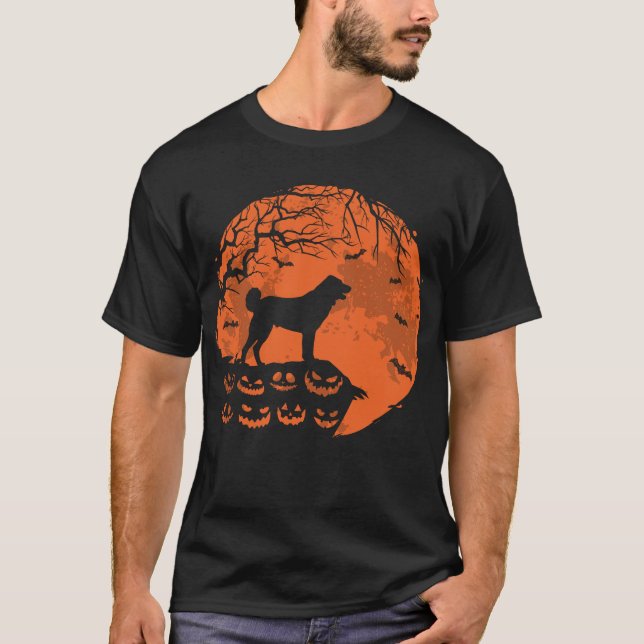 Camiseta Pastor Anatólico E Amantes De Cão De Lua No Hallow (Frente)