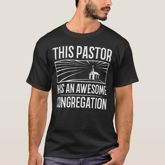 Camiseta Pastor Apreciação Masculina Padre Cristão da Igrej (Frente)