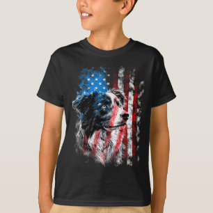 Camiseta Pastor Australiano Amante de Cães no Dia 4 de Julh