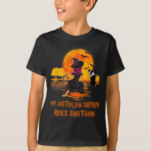 Camiseta Pastor Australiano Anda de Passageiro Cachorro e B