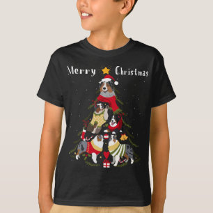 Camiseta Pastor australiano Aussie Christmas Tree Xmas Dog