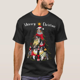 Camiseta Pastor australiano Aussie Christmas Tree Xmas Dog