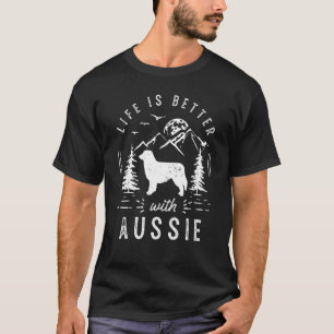 Camiseta Pastor australiano Aussie Life Melhor Cão-Pai-Mãe