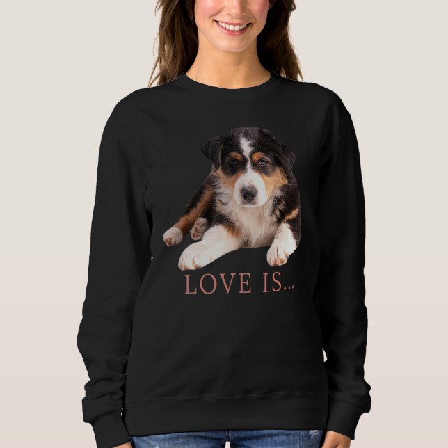 Camiseta Pastor australiano Aussie Mãe Pai Adorava Cachorro (Frente)